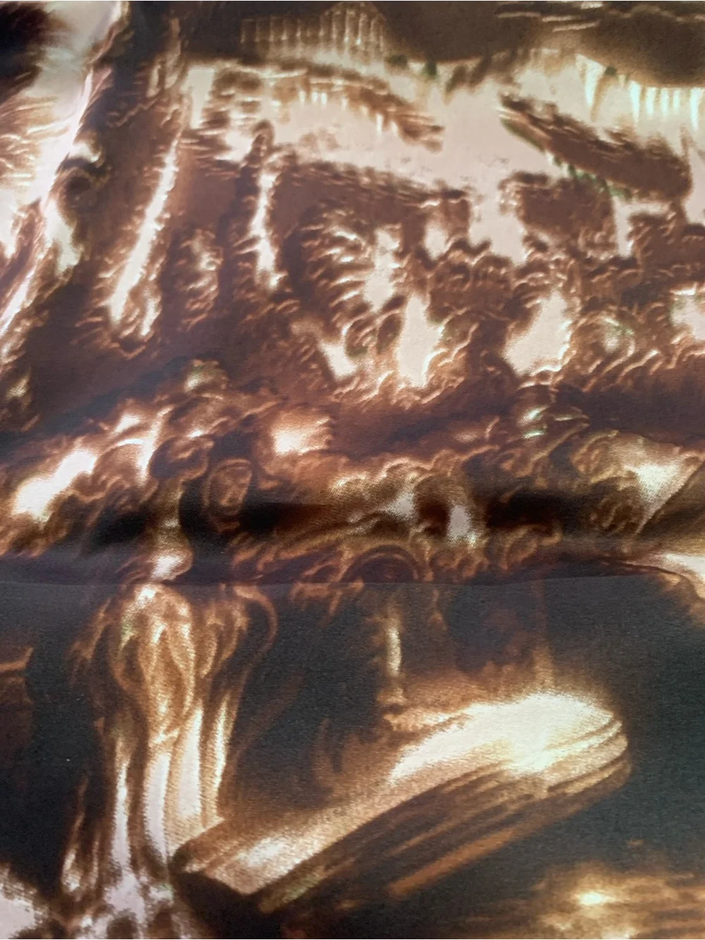 Prada Brown & Beige Silk Scarf with Subtle Motif